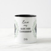Mug Couronne d'eucalyptus Bluetick Coonhound Monogramm (Centre)