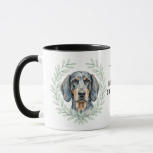 Mug Couronne d'eucalyptus Bluetick Coonhound Monogramm