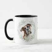 Mug Couronne d'eucalyptus Boxer Chien Monogramme (Gauche)