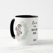 Mug Couronne d'eucalyptus Boxer Chien Monogramme (Devant gauche)