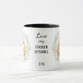 Mug Couronne d'eucalyptus Cocker Spaniel Buff Monogram (Centre)