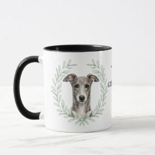 Mug Couronne d'eucalyptus Greyhound Chien Monogramme