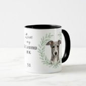 Mug Couronne d'eucalyptus Greyhound Chien Monogramme (Devant droit)
