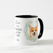 Mug Couronne d'eucalyptus Monogramme Corgi Pembroke (Devant droit)