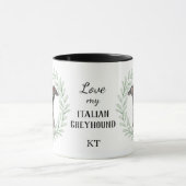 Mug Couronne d'eucalyptus Monogramme Lévrier Italien (Centre)