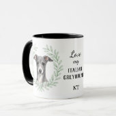Mug Couronne d'eucalyptus Monogramme Lévrier Italien (Devant gauche)