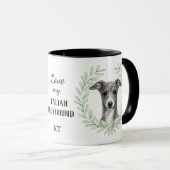 Mug Couronne d'eucalyptus Monogramme Lévrier Italien (Devant droit)