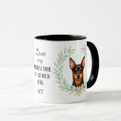 Mug Couronne d'eucalyptus Monogramme Pinscher Nain (Devant droit)