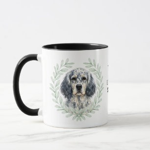 Mug Couronne d'eucalyptus Setter anglais chien monogra