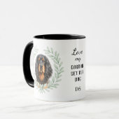 Mug Couronne d'eucalyptus Setter Gordon Chien Monogram (Devant gauche)