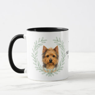Mug Couronne d'eucalyptus Terrier Australien monogramm