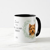 Mug Couronne d'eucalyptus Terrier Australien monogramm (Devant droit)
