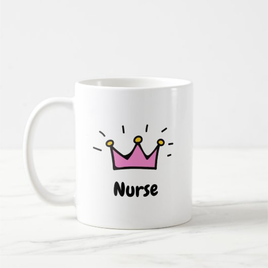 Mug Couronne d'infirmière princesse rose Art (Gauche)