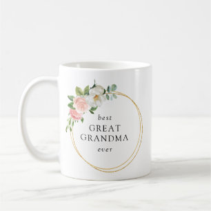 Mug Couronne d'or rose Floral meilleure grand grand-mè