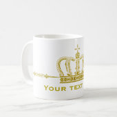 Mug Couronne d'or + votre texte (Devant gauche)