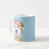 Mug Couronne dorée à fleurs de doodle (Devant gauche)