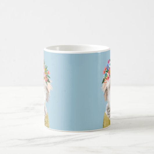 Mug Couronne dorée à fleurs de doodle (Centre)