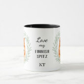 Mug Couronne en eucalyptus Monogramme Spitz finnois (Centre)