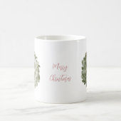Mug Couronne et noeud aquarelle Noël rustique (Centre)