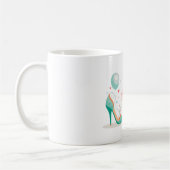 Mug Couronne et talons hauts – Thème rose et menthe gl (Gauche)