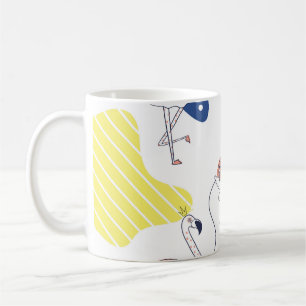 Mug Couronne Flamant rose : Abstraite Vintage sans cou