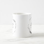 Mug Couronne florale à monogramme écriture blanche mar (Centre)