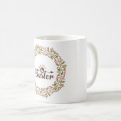 Mug Couronne Florale Avec Lapin (Devant droit)