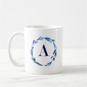 Mug Couronne florale bleue "A" (Gauche)