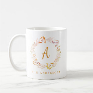 Mug Couronne florale bohème d'automne Nom personnali