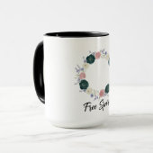 Mug Couronne florale Boho "Esprit Libre" (Devant gauche)