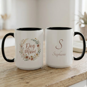 Mug Couronne florale boho sauvetage maman chien emprei