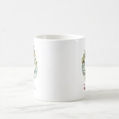 Mug Couronne florale de Bourgogne Nom et Initiale (Centre)