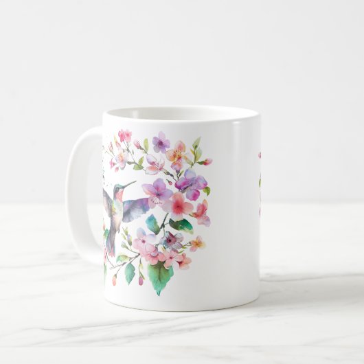 Mug Couronne florale de colibris (Devant gauche)