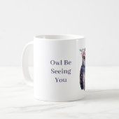 Mug Couronne florale de hibou pourpre (Devant gauche)