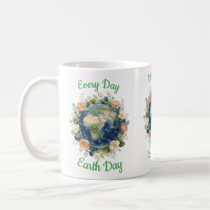 Mug Couronne florale de la Terre Tous les jours, Jour