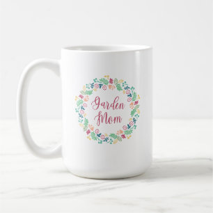 Mug Couronne florale de maman de jardin colorée