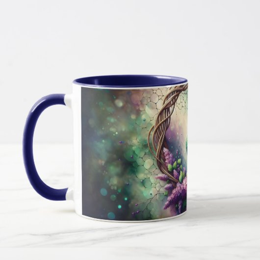 Mug Couronne florale de paon enchanté (Gauche)