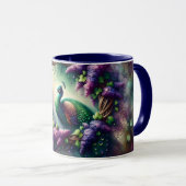 Mug Couronne florale de paon enchanté (Devant droit)