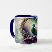 Mug Couronne florale de paon enchanté (Devant gauche)