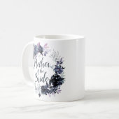 Mug Couronne florale nocturne chic mère de la mariée (Devant gauche)