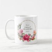 Mug Couronne florale rose en or Meilleure arrière-gran (Gauche)