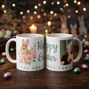 Mug Couronne florale rose et aquarelle de Pâques