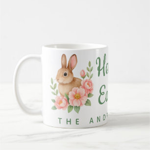 Mug Couronne florale rose et Brunnt aquarelle Pâques