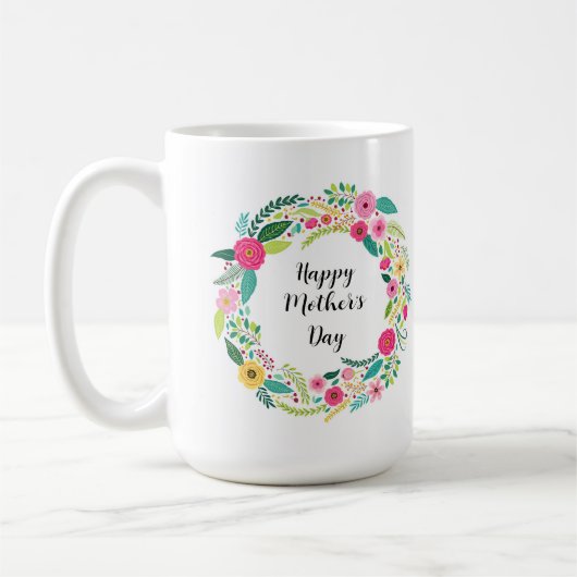 Mug Couronne florale rustique colorée (Gauche)