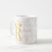 Mug Couronne Lettre initiale Monogramme Nom Marque (Devant gauche)