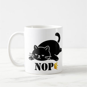 Mug Couronne NOPE Chat Noir Drôle pour les Amateurs de