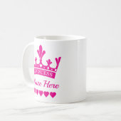 Mug Couronne princesse rose - Kinda Girl (Devant gauche)