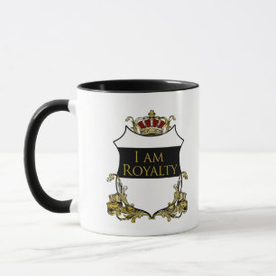 Mug Couronne Royale Luxueuse Crête Bouclier Or Gras Ro