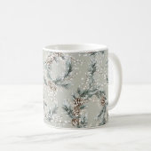 Mug Couronnes de sapin de Noël vert Cônes de pin (Devant droit)