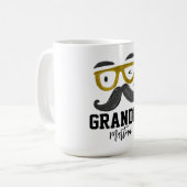 Mug Cours amusant jaune et moustache Grandpa personnal (Devant gauche)
